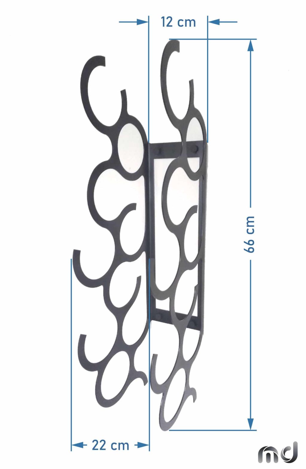 Hängendes Weinregal Bandol 9 Flaschen 66 cm - Image 2
