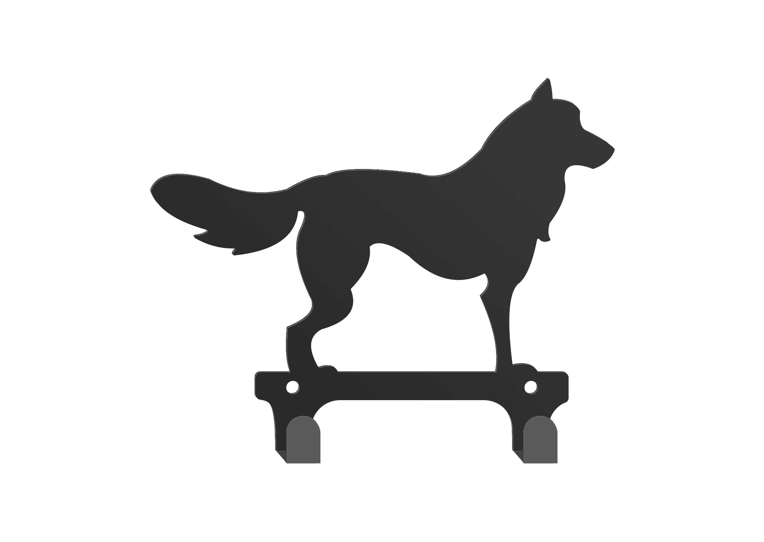 w192-cza Wandmontierte Garderobe mit doppeltem Hund – Bild 1