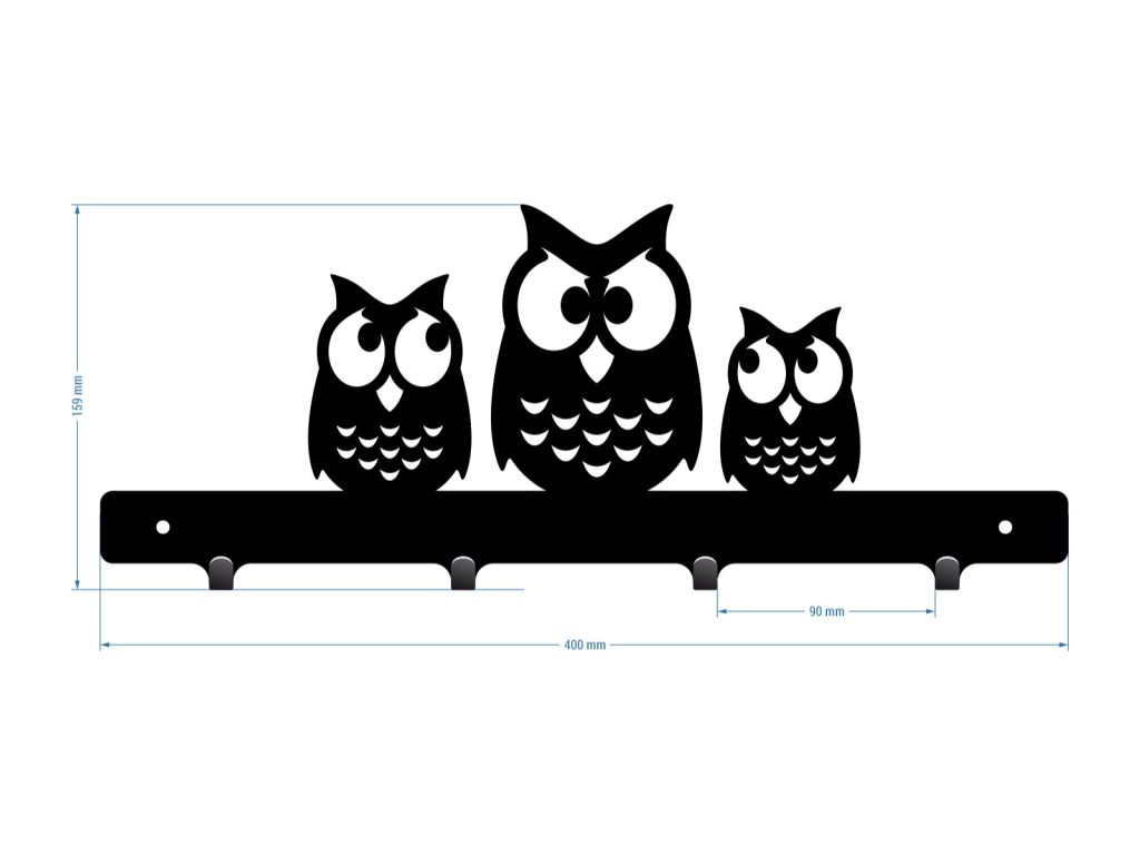 Wandgarderobe Eulen 40 cm - Image 3
