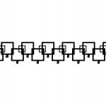 Hakenleiste  Quadrate 80 cm