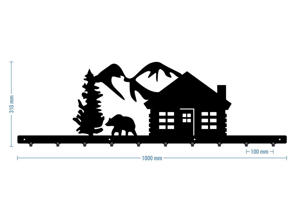 Wandgarderobe Berge 100 cm - Image 3