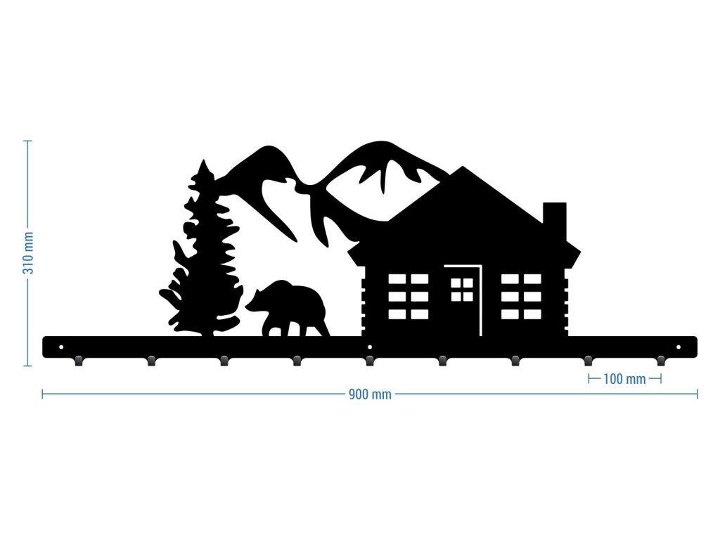 Wandgarderobe Berge 90 cm - Image 3