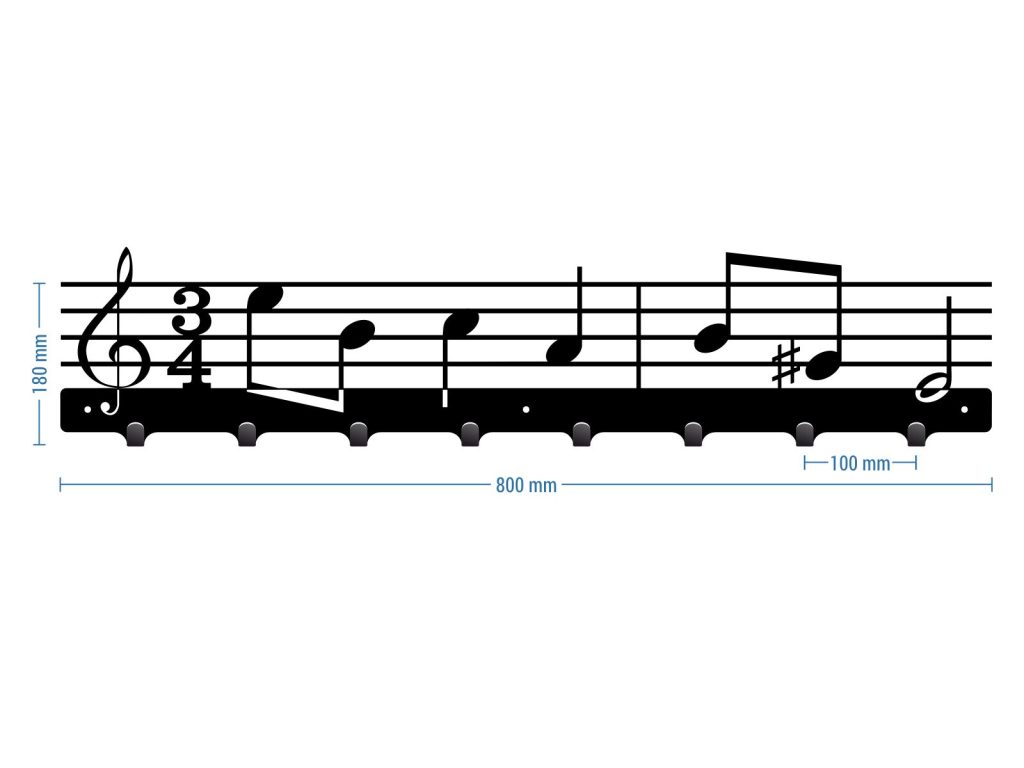 Kleiderhaken Fünfzeilig 80 cm - Image 2