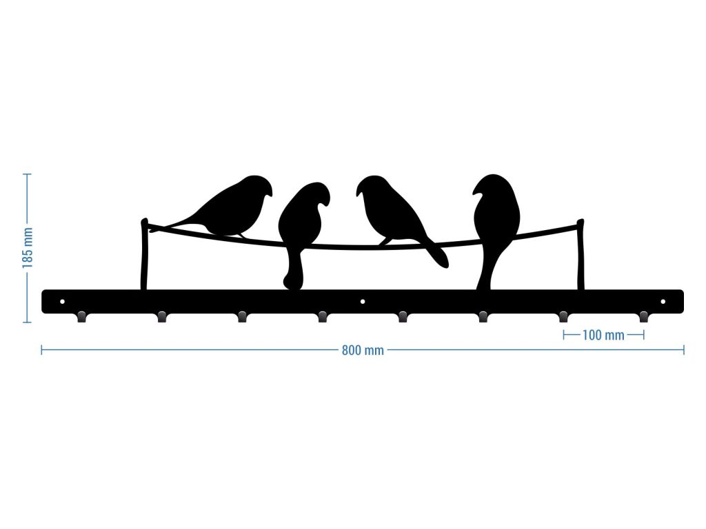 Hakenleiste Vögel 80 cm - Image 2