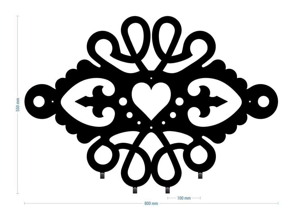 Garderobenleiste Gebirgsmuster II 80 cm - Image 3