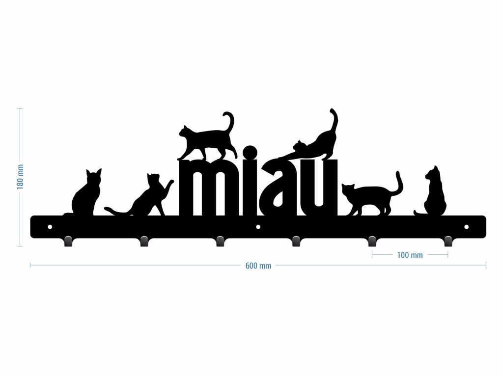 Garderobenleiste Katzen 60 cm - Image 3