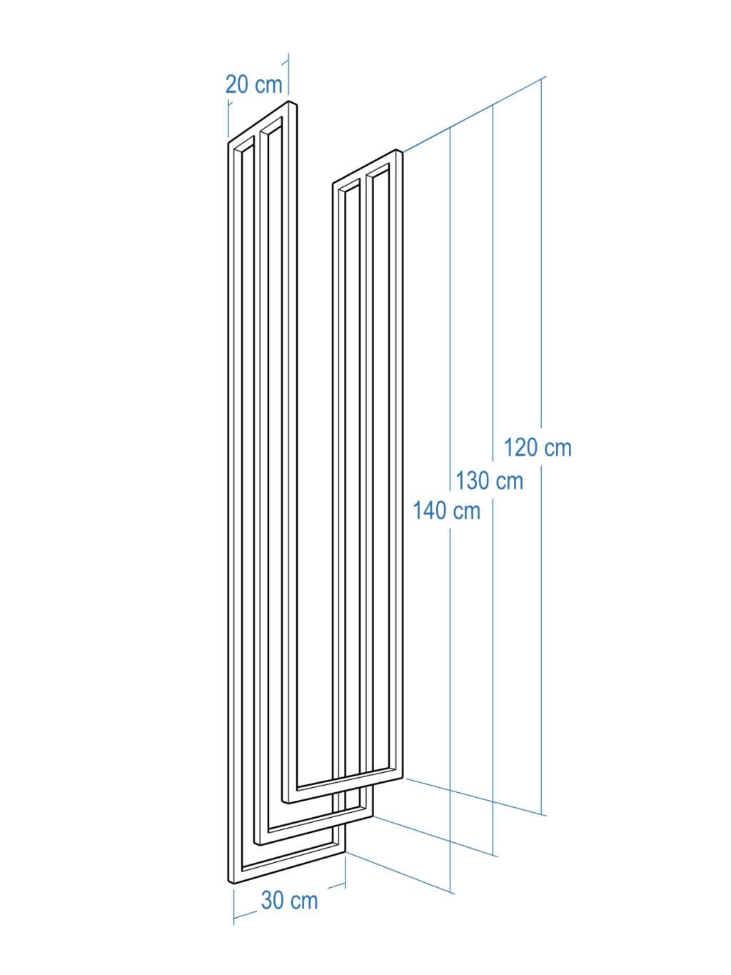 Decken-Handtuchhalter Long dreifach Edelstahl XS - Image 5