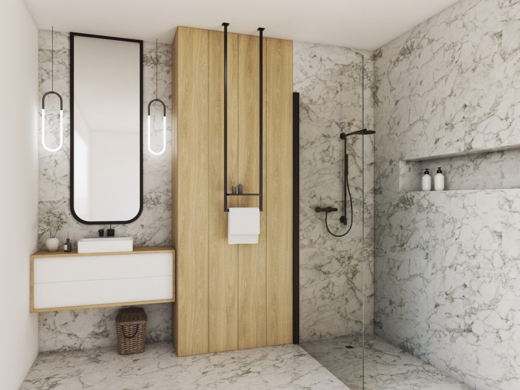 Decken-Handtuchhalter Lang mit Fach XS - Image 3