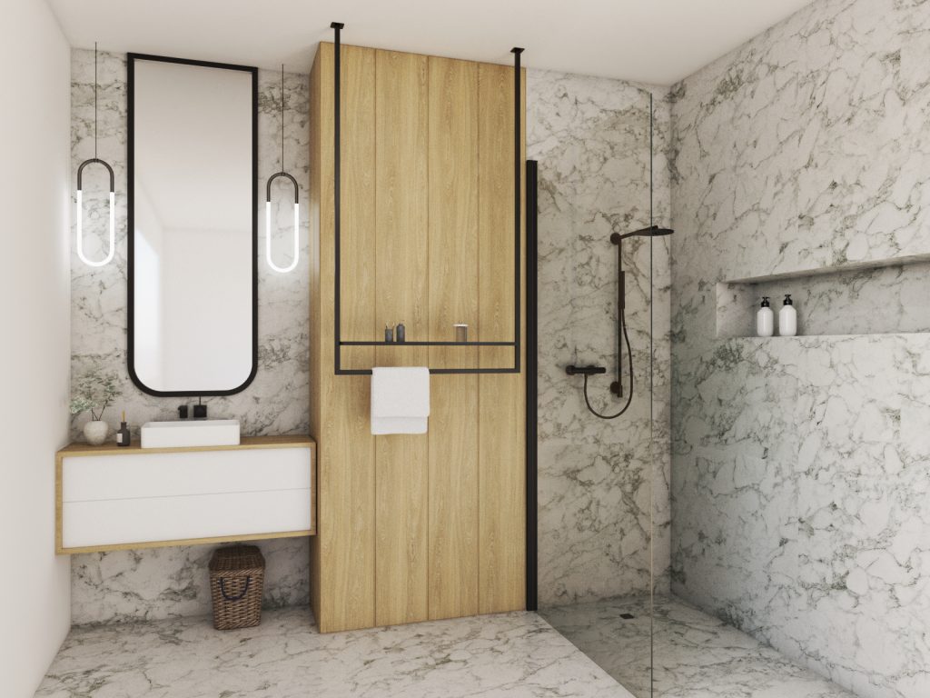 Decken-Handtuchhalter Lang mit Fach L - Image 3