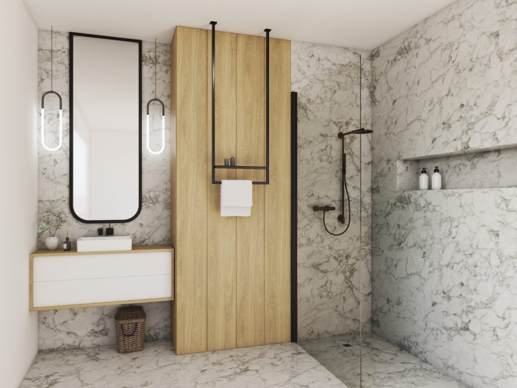 Decken-Handtuchhalter mit Fach S - Image 3