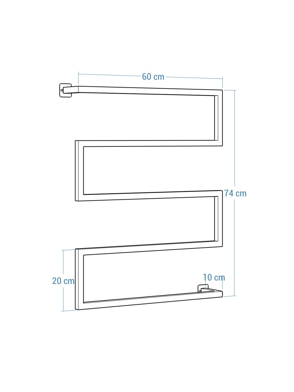Wand-Handtuchhalter Long Loft Edelstahl M - Image 5