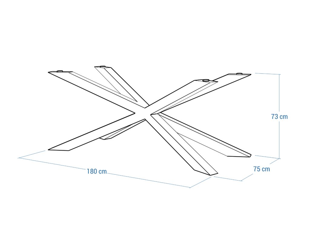 Tischuntergestell unter Glasplatte Spinne Chrom XL - Image 4