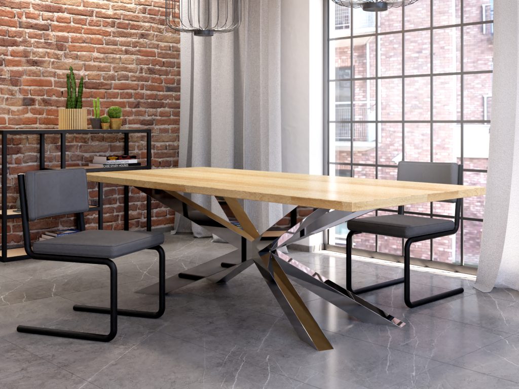 Tischuntergestell aus Edelstahl Chrom Spinne XL - Image 3