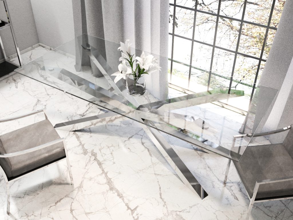 Tischuntergestell unter Glasplatte Spinne Chrom XL - Image 2