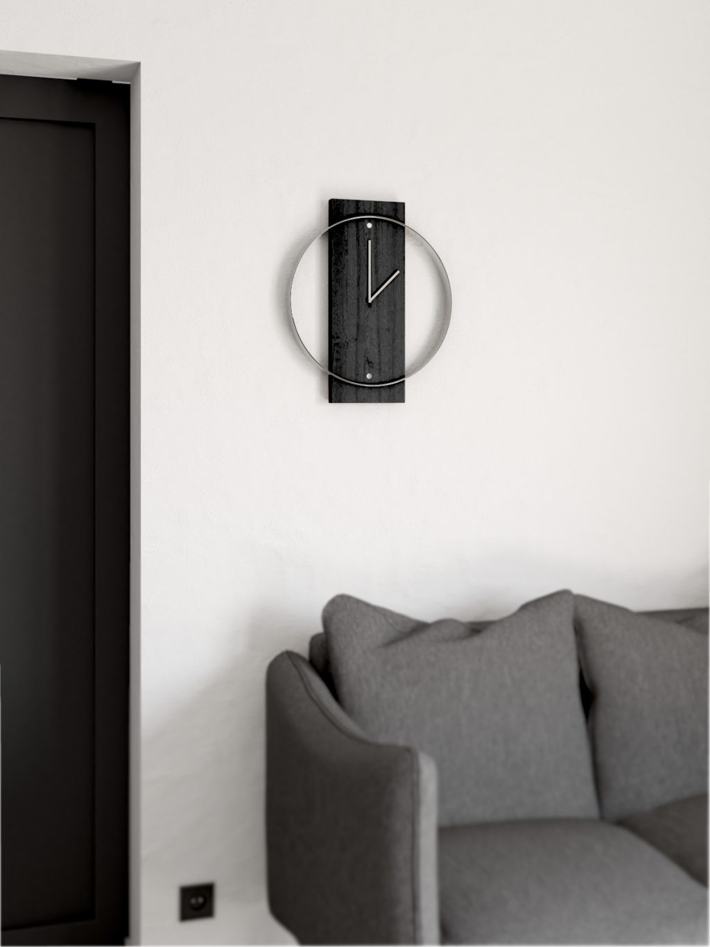 Wanduhr Holz in Metall Korta Nero 40x48 cm - Image 2