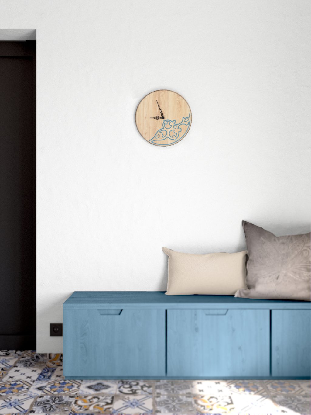 Wanduhr Holz in Metall mit Aufdruck Mano 30 cm - Image 2