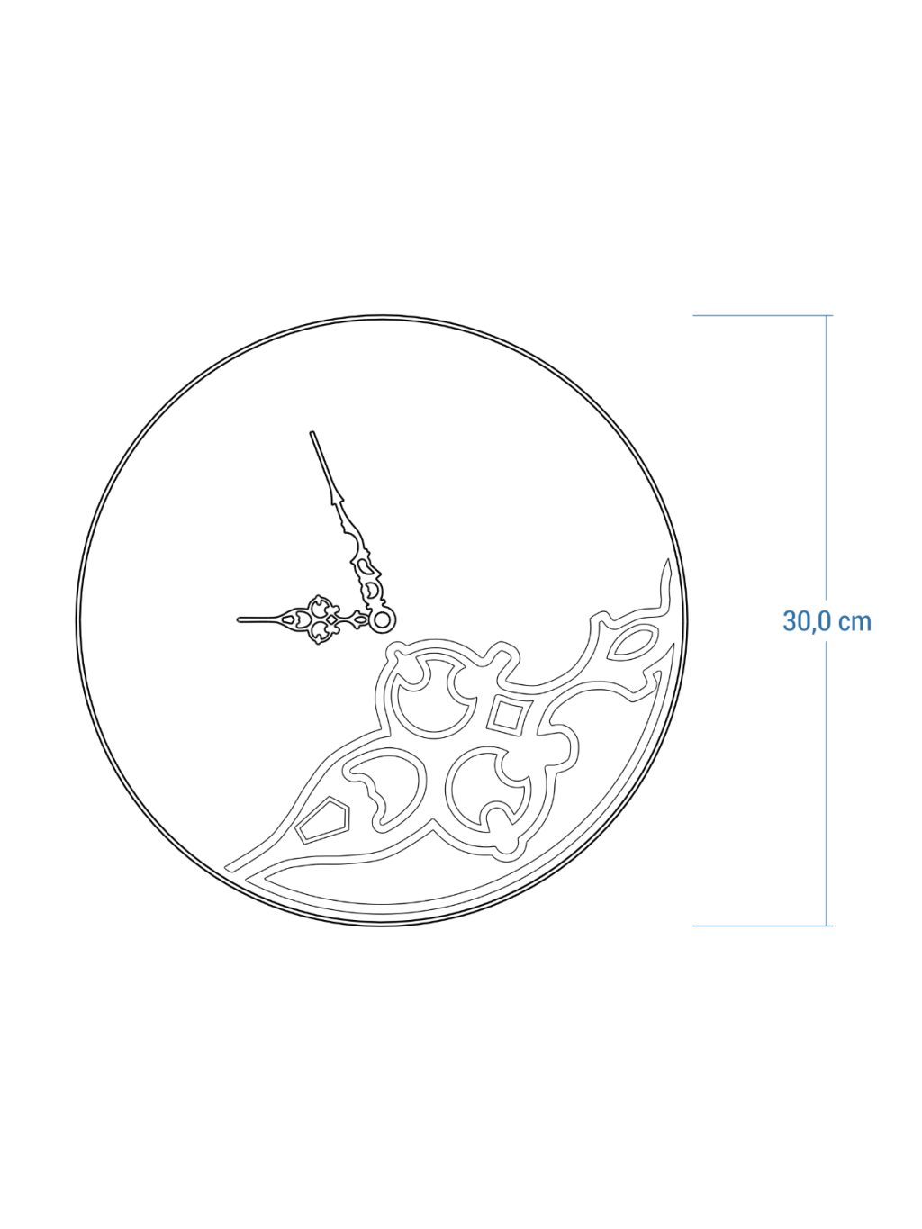 Wanduhr Holz in Metall mit Aufdruck Mano 30 cm - Image 4