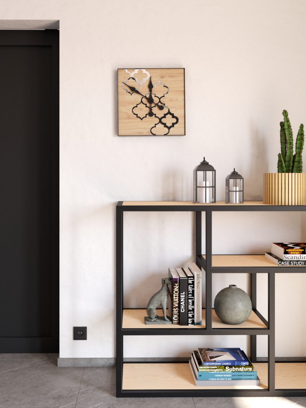 Holz Wanduhr inkrustiert Marokko 40 cm - Image 2