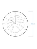 Holz Wanduhr mit Intarsien Monstera 40 cm - Image 4