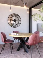 Wanduhr mit Spiegel Metall Roma Loft 100 cm - Image 2