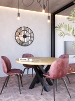 Wanduhr mit Spiegel Metall Roma Loft 80 cm - Image 2