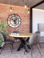 Wanduhr mit Spiegel Metall Loft mit Getriebe 100 cm - Image 2