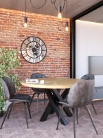 Wanduhr mit Spiegel Metall Loft mit Getriebe 80 cm - Image 2