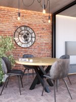 Wanduhr mit Spiegel Metall Loft mit Getriebe 90 cm - Image 2