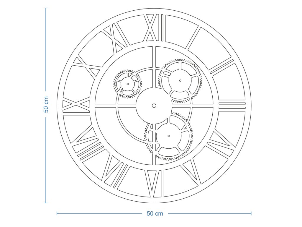 Metalluhr Loft mit Getriebe 50 cm - Image 4