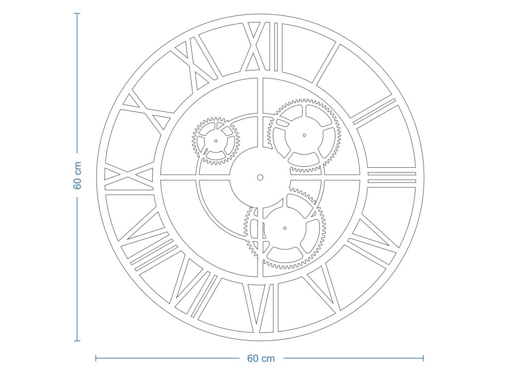 Metalluhr Loft mit Getriebe 60 cm - Image 4