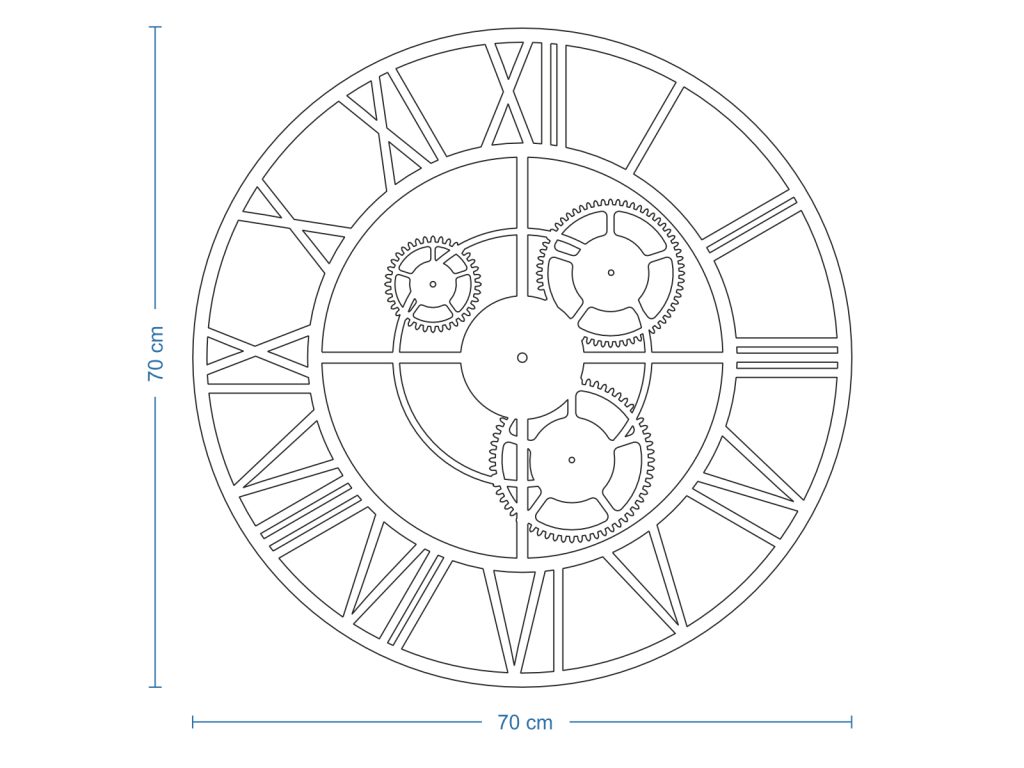 Metalluhr Loft mit Getriebe 70 cm - Image 4