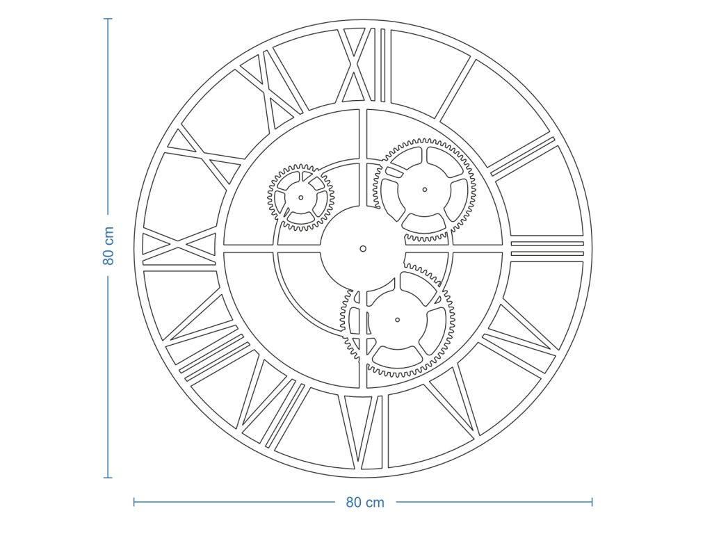 Metalluhr groß Loft mit Getriebe 80 cm - Image 5