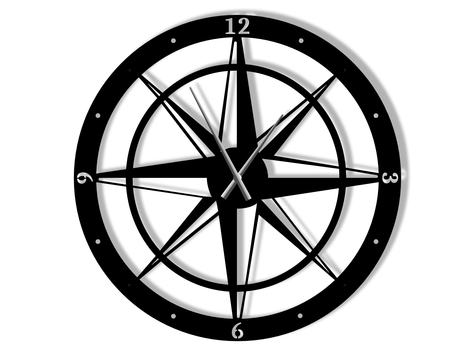 zem015-100-cza Wanduhr Groß Windrose 100 cm - Image 1