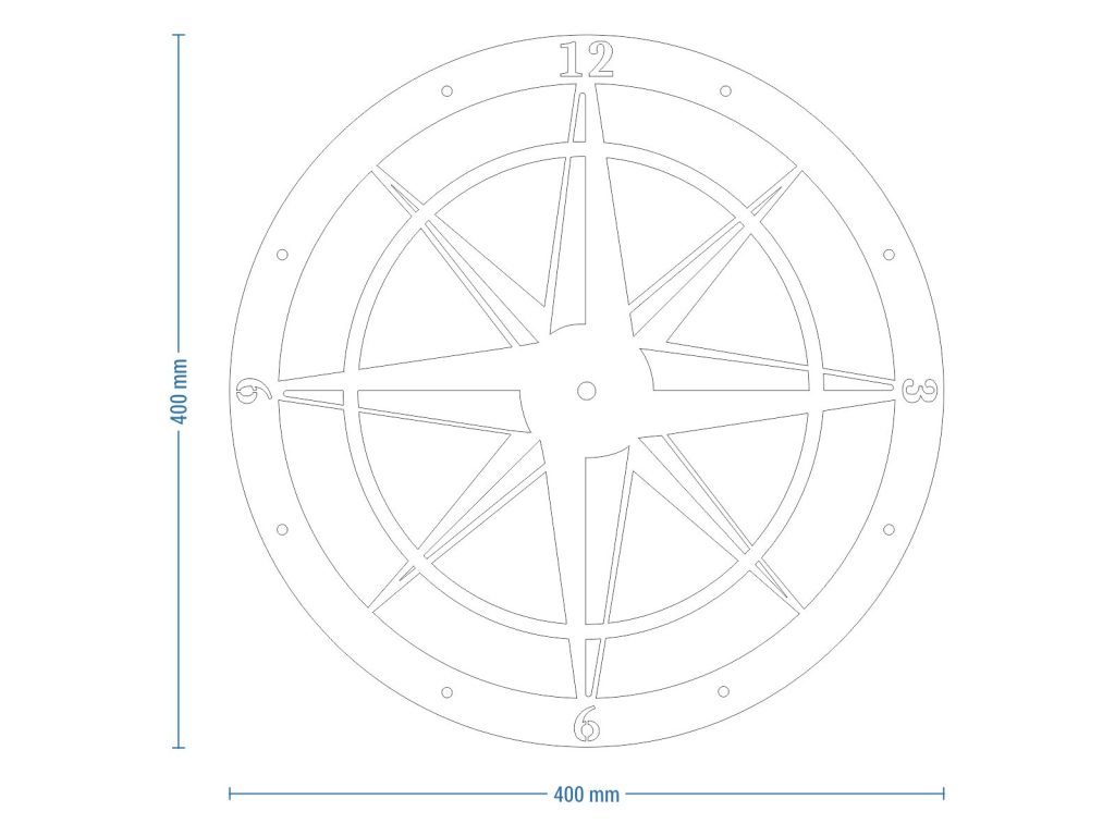 Wanduhr Windrose 40 cm - Image 7