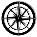 Metalluhr Windrose 50 cm