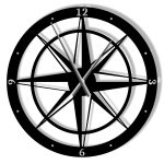 Metalluhr Windrose 70 cm