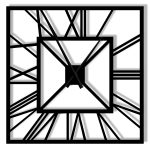 Wanduhr Metall Art deco 70 cm