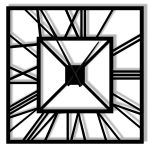 Wanduhr Metall groß Art Deco 80 cm