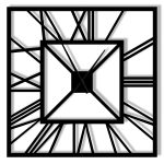 Wanduhr Groß Metall Art deco 90 cm