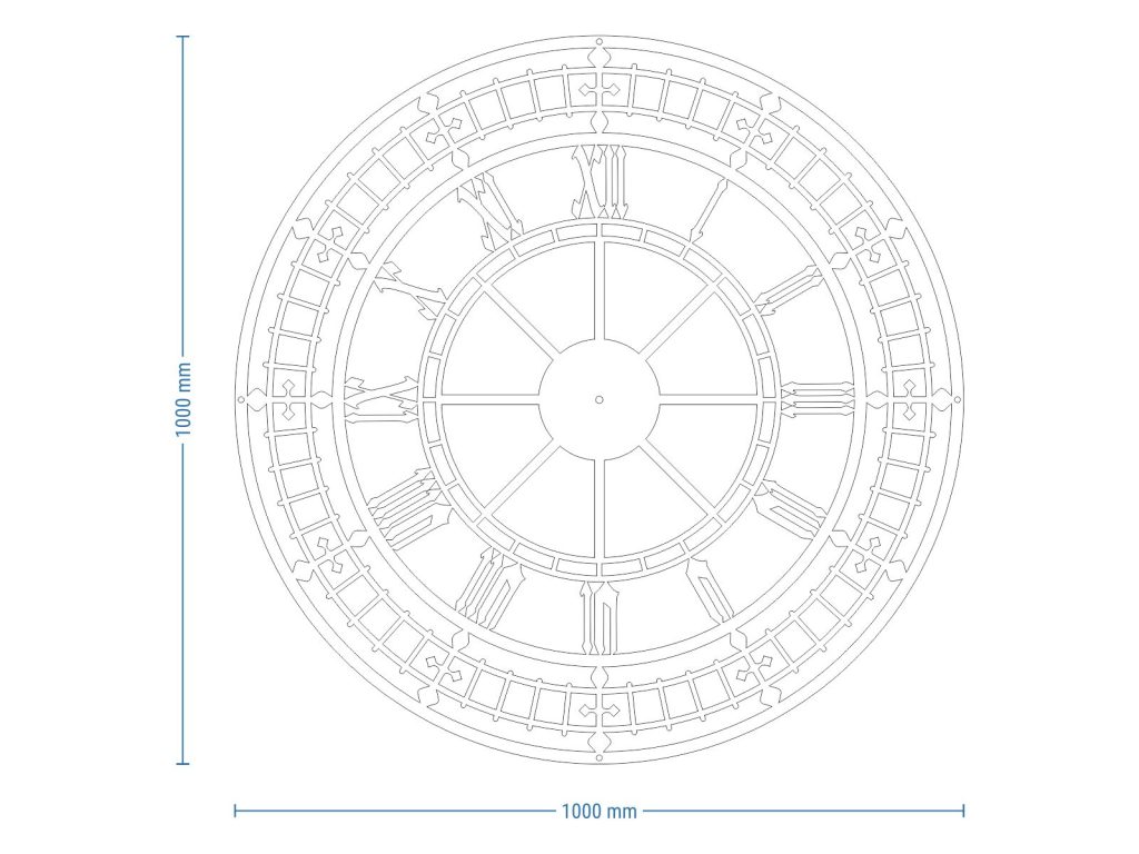Wanduhr Groß Metall Big Ben 100 cm - Image 8