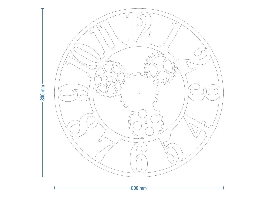Wanduhr Metall groß Getriebe II 80 cm - Image 6